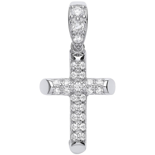 Silver Cubic Zirconia Cross