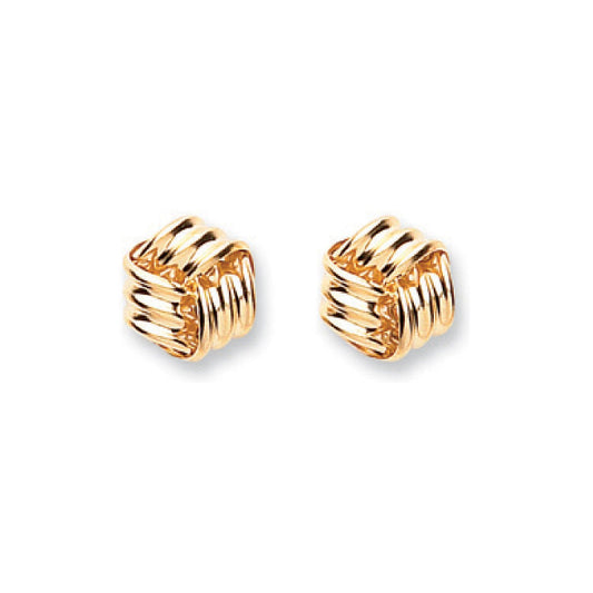 9ct Yellow Gold Fancy Knot Studs (HNN-78BE46)