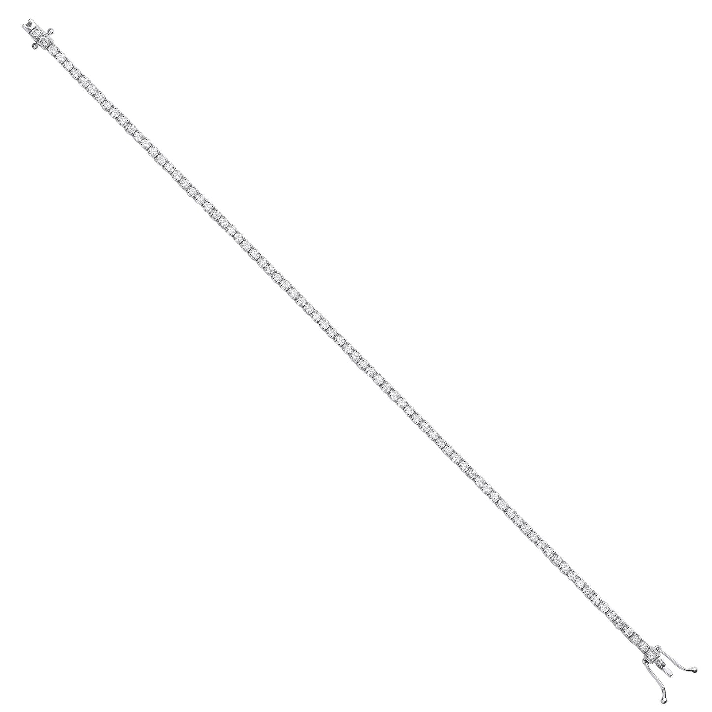 18ct White 4 claws 3.00ct Diamond Tennis Bracelet