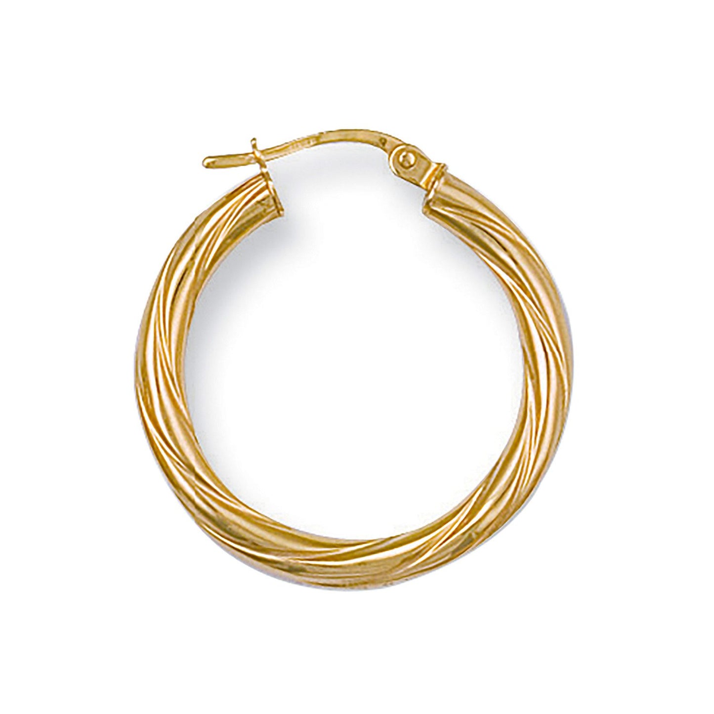 Yellow Gold 26mm Twisted Hoop Earrings - 1.3g