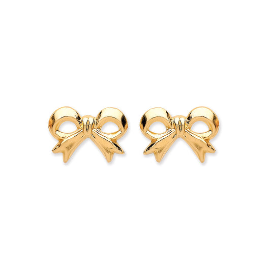 9ct Yellow Gold Bow Studs