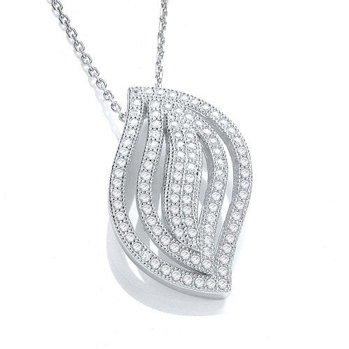 Micro Pave Fancy Pendant Cubic Zirconia with 18" Chain - 14mm
