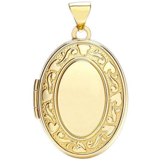 Yellow Gold Oval Shaped Locket (HNN-DDEC91)