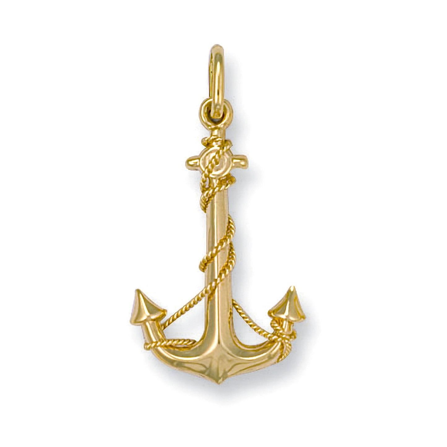 Yellow Gold Anchor Pendant - 16.4mm