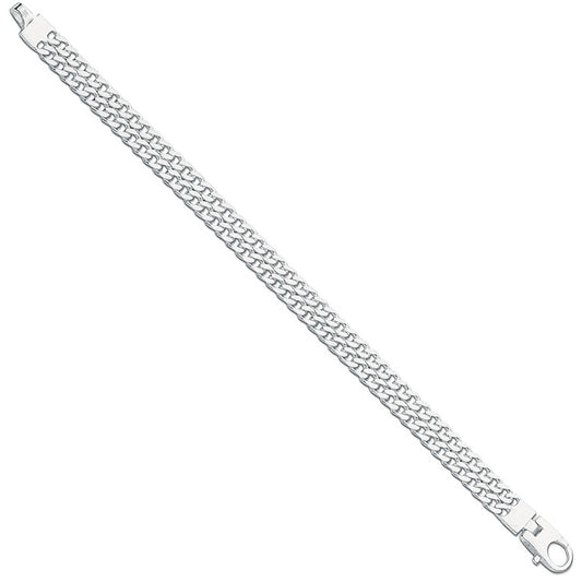 Silver Ladies Double Link Curb Bracelet