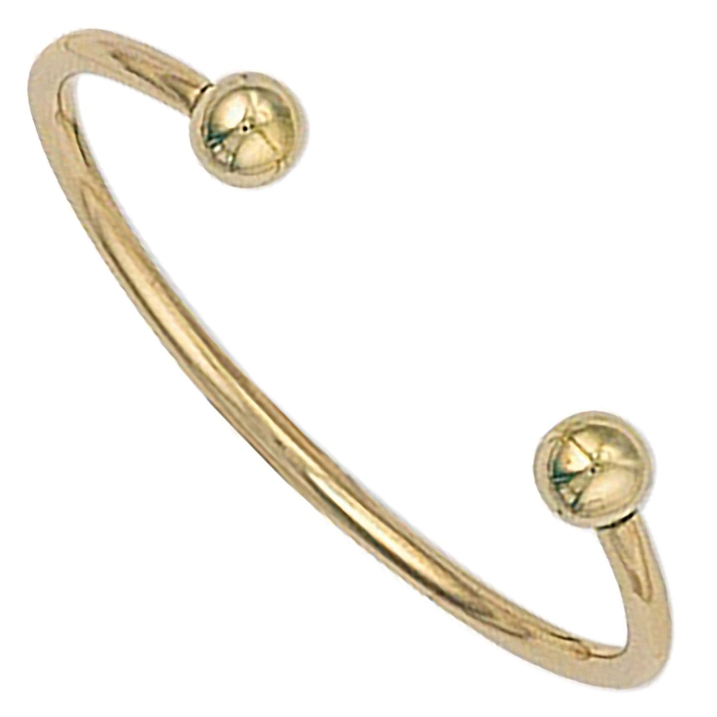 Yellow Gold Solid Baby Torque Bangle - 35.7mm