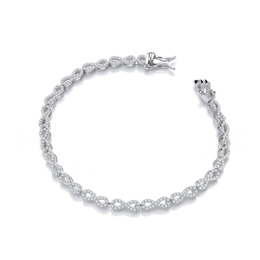 Infinity Tennis Silver Cubic Zirconia Bracelet