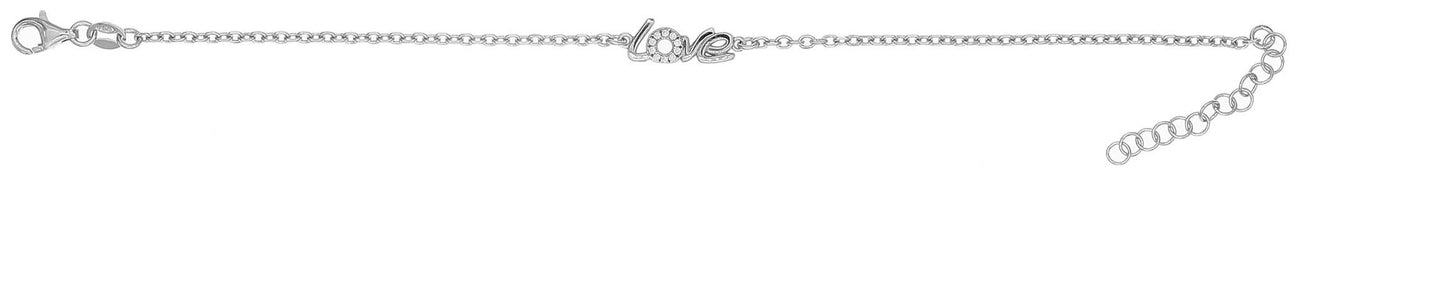 Silver Love 16"-18" Necklace/07" Bracelet