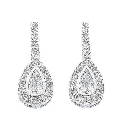 Silver Fancy Cubic Zirconia Drops