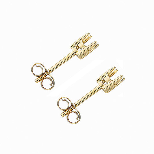9ct Yellow Gold Earrings Mount 0.20ctw