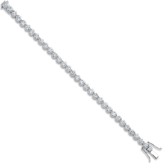 Silver 5.3mm Rubover Cubic Zirconia Tennis Bracelet