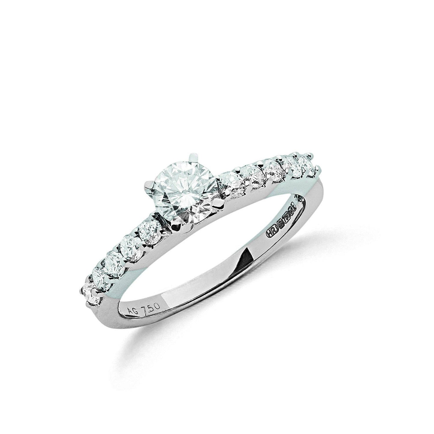 18ct White Gold 1.00ct Diamond Engagement Ring - 2.4mm