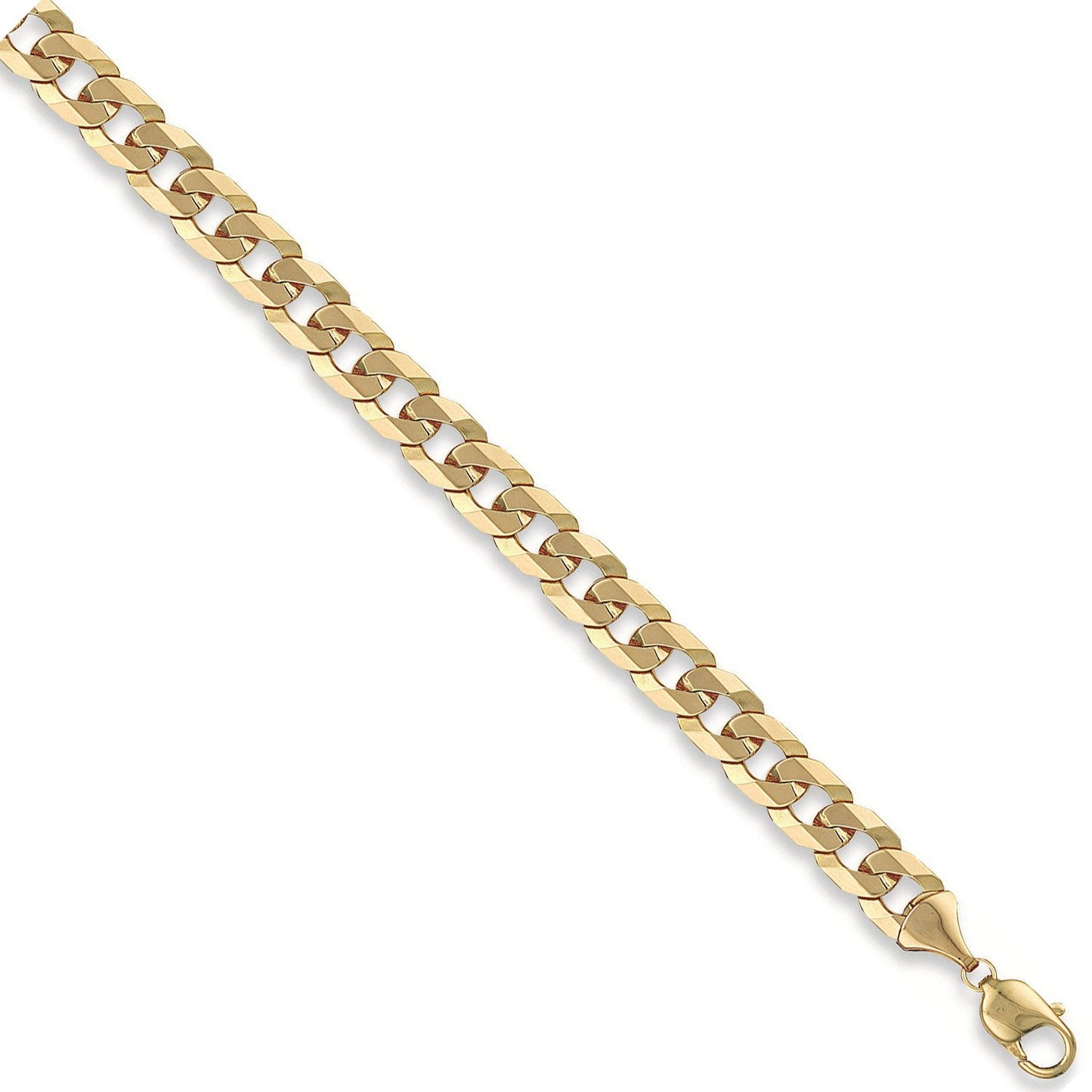 Yellow Gold 9.8mm Flat Curb Chain