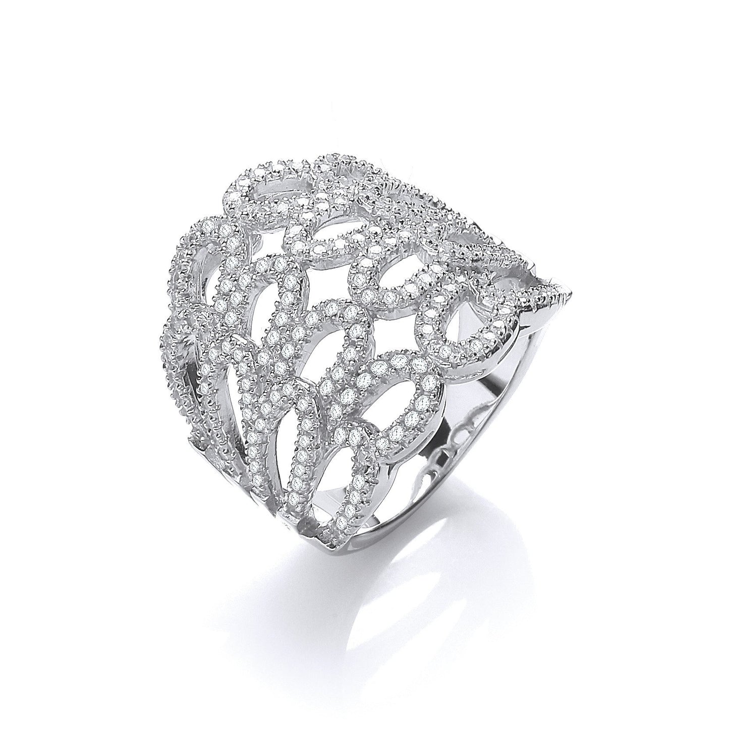 Micro Pave Cubic Zirconia Fancy Ring