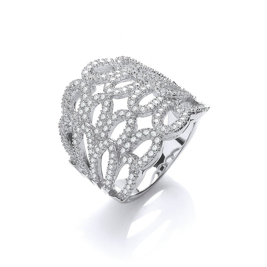 Micro Pave Cubic Zirconia Fancy Ring