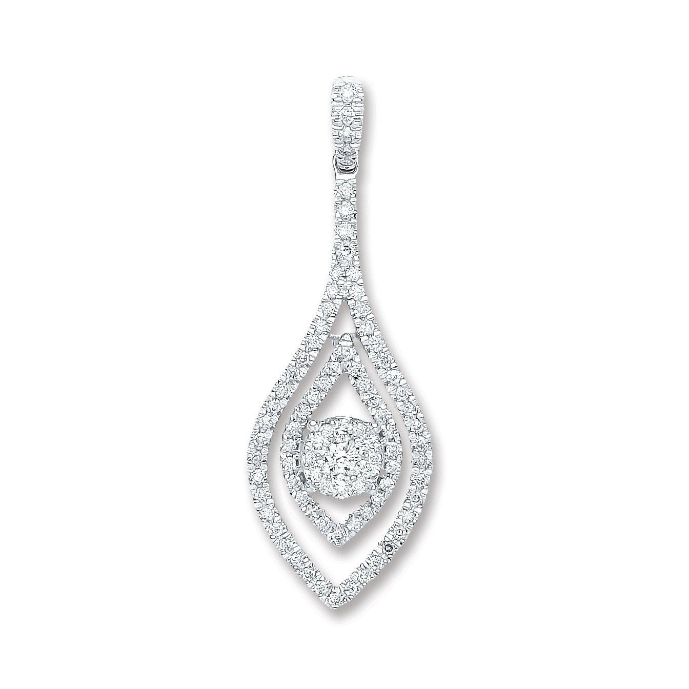 18ct White Gold 0.60ct Diamond Drop Pendant (HNN-445DA5)