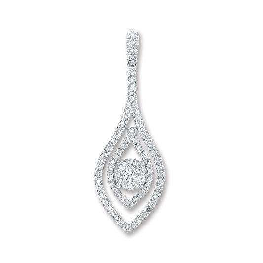 18ct White Gold 0.60ct Diamond Drop Pendant (HNN-445DA5)