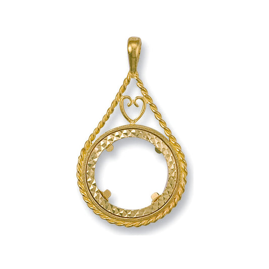 Yellow Gold (Half) Fancy Sovereign Pendant - 24.5mm