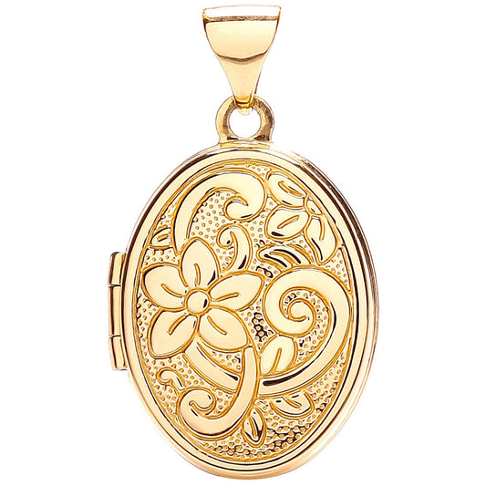 Yellow Gold Oval Shaped Locket (HNN-759E1D)