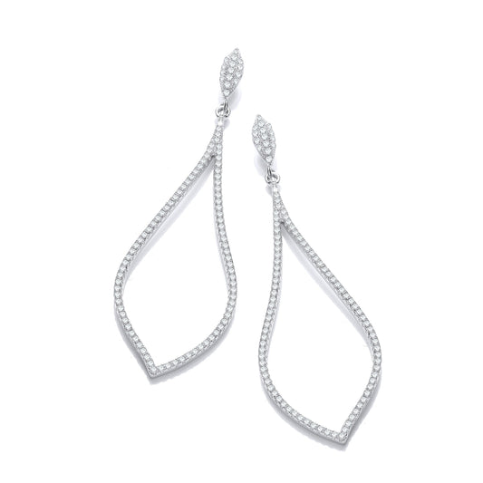 Micro Pave Long Teardrop Cubic Zirconia Earrings