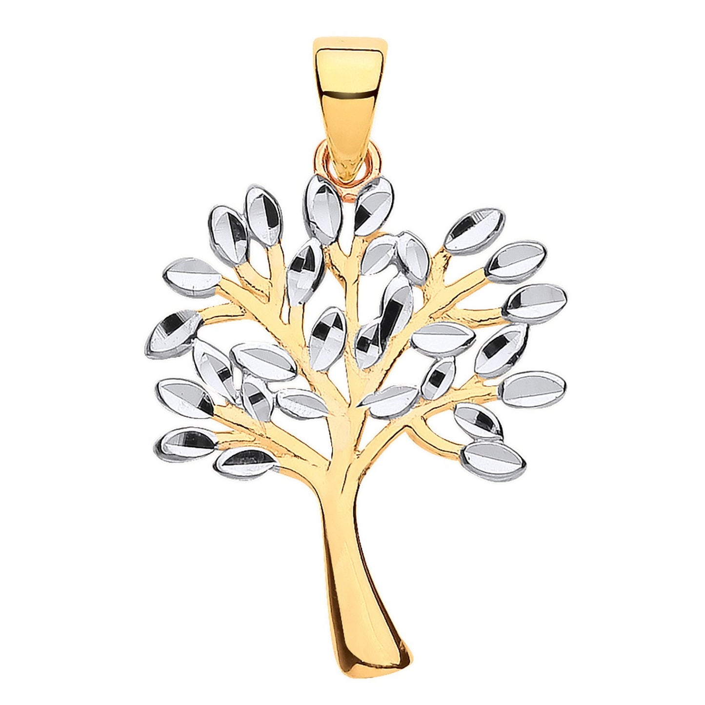 Yellow White Gold Tree of Life Pendant