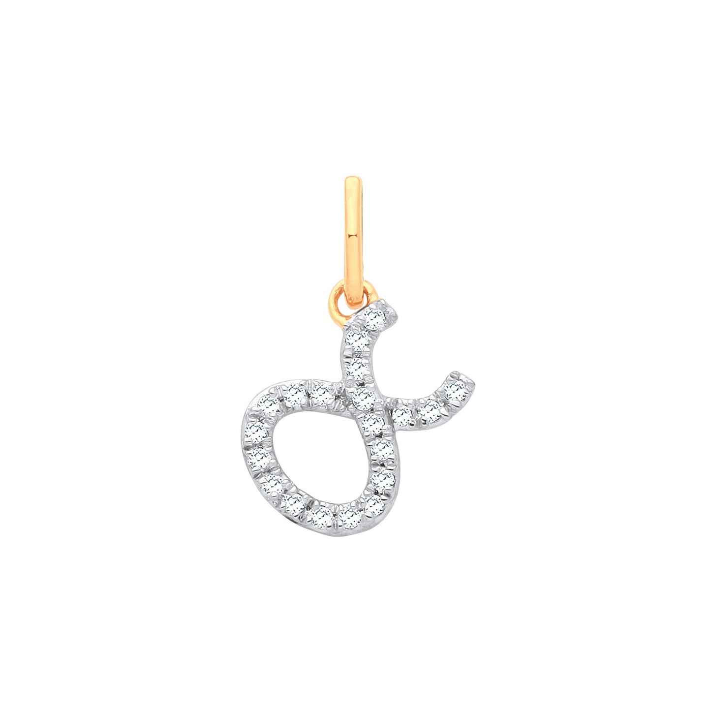 9ct Yellow Gold Taurus Zodiac 0.10ct Pendant