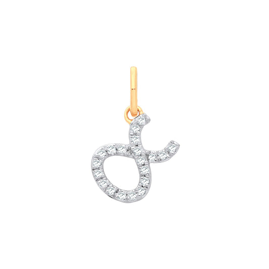 9ct Yellow Gold Taurus Zodiac 0.10ct Pendant