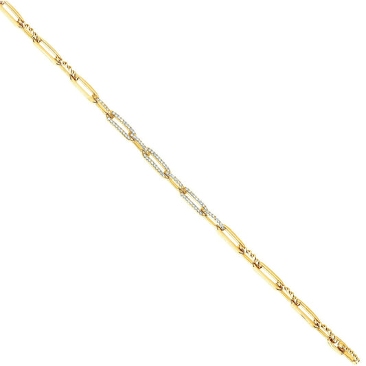 9ct Yellow Gold 0.42ct Curb Bracelet
