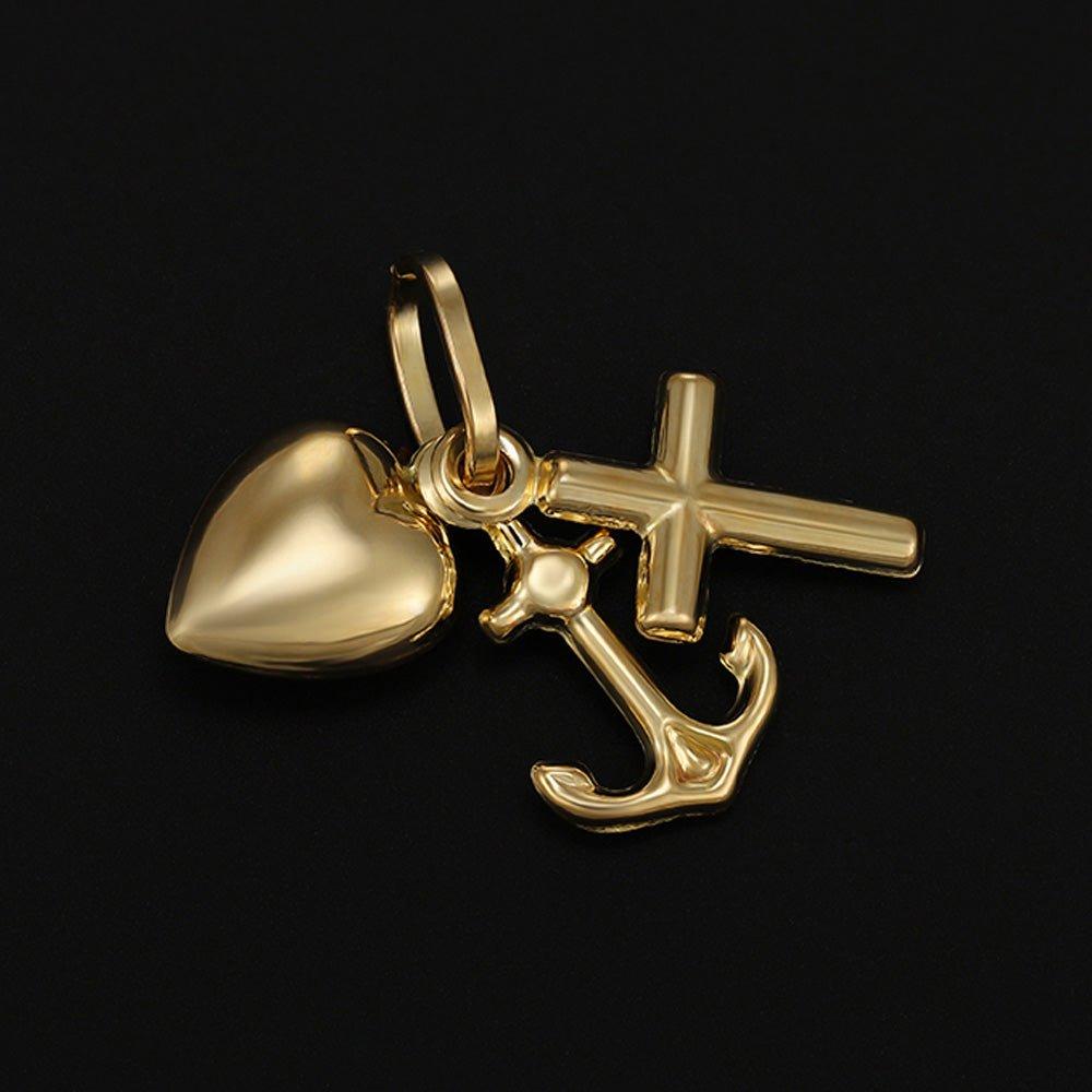 Yellow Gold Faith Hope & Charity Pendant