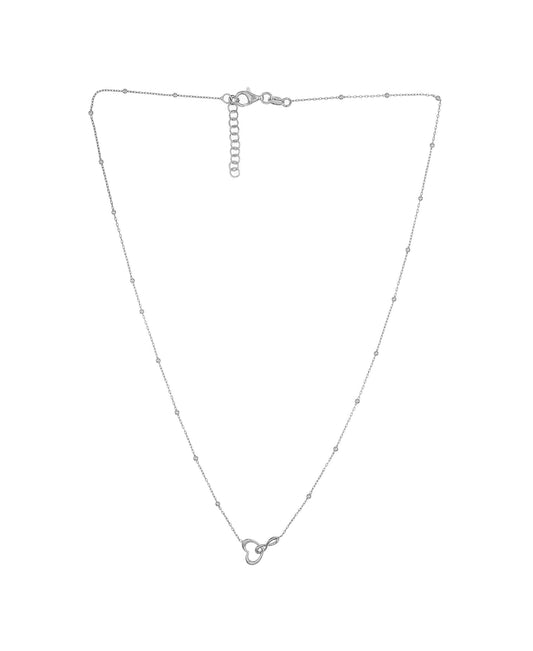 Silver Heart & Infinity 16"-18" Necklace/07" Bracelet