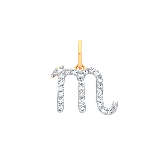 9ct Yellow Gold Scorpio Zodiac 0.15ct Pendant