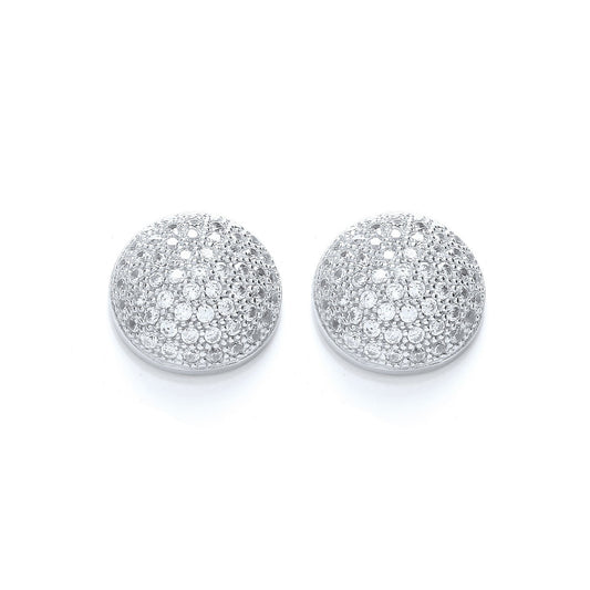 Micro Pave Round Half Ball Stud