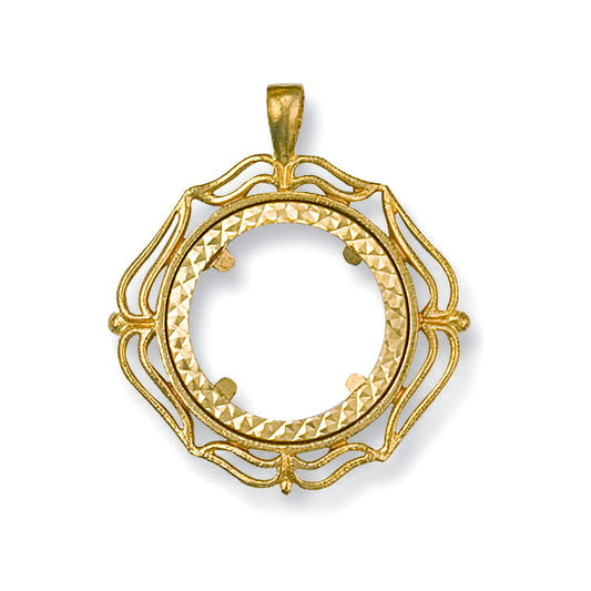 Yellow Gold (Half) Fancy Sovereign Pendant - 29.6mm