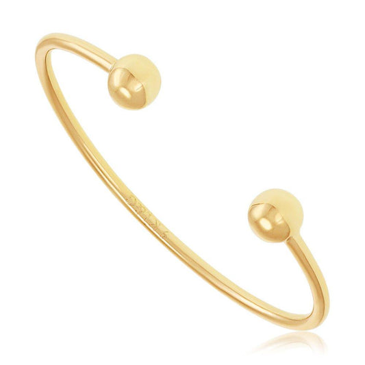 Yellow Gold Hollow Baby Torque Bangle