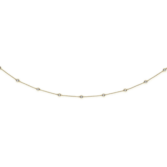 18ct Yellow Gold 2.04ct Diamond by the Yard Necklace (36in/91cm) Chain