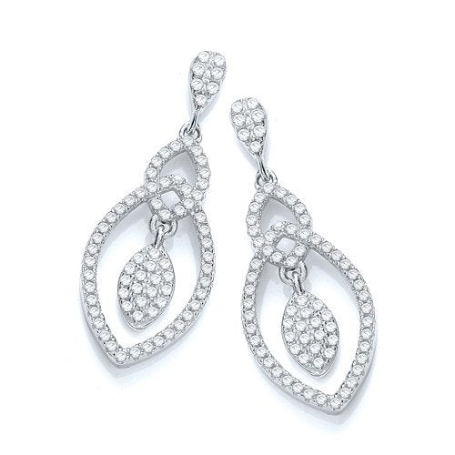 Micro Pave Teardrop Fancy Earrings