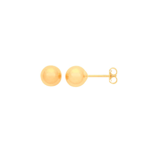 9ct Yellow Gold 6mm Ball Studs