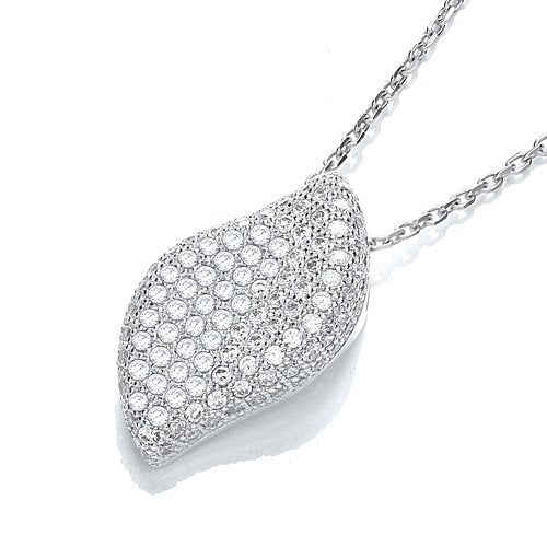 Micro Pave Fancy Pendant Cubic Zirconia with 18" Chain - 10mm