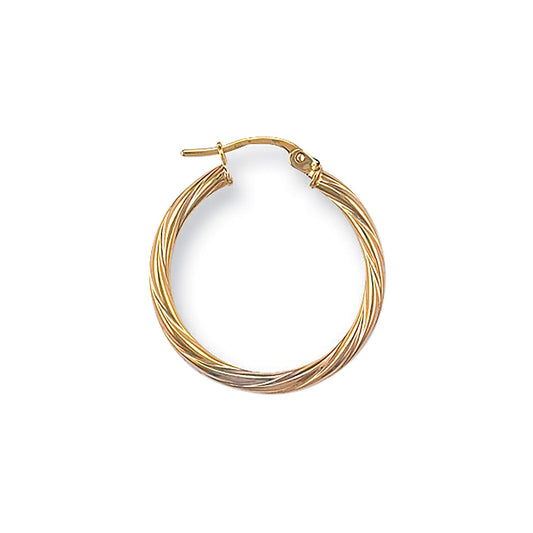 Yellow Gold 23mm Twisted Hoop Earrings - 1.0g