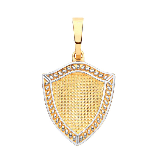 Y White Gold Medieval Shield Pendant