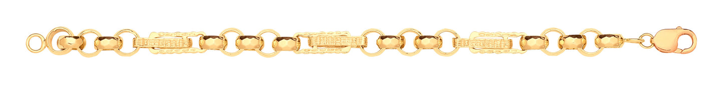 Yellow Gold Gypsy Link Belcher Gents Bracelet
