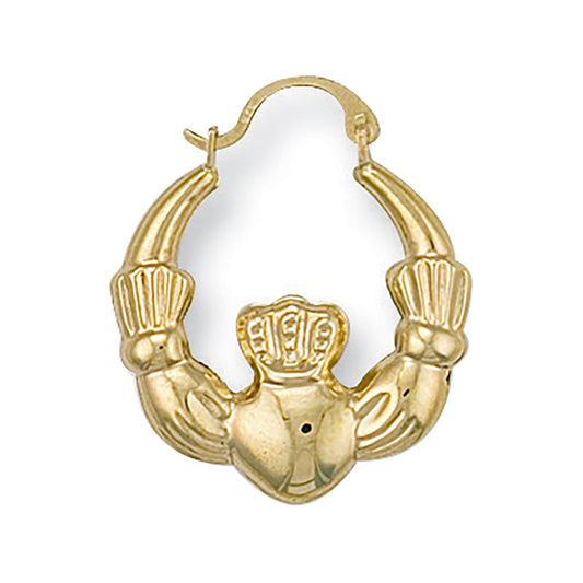 Yellow Gold Claddagh Creoles - 1.0g