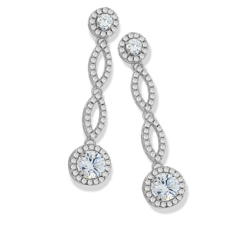 Micro Pave Drop Cubic Zirconia Earrings