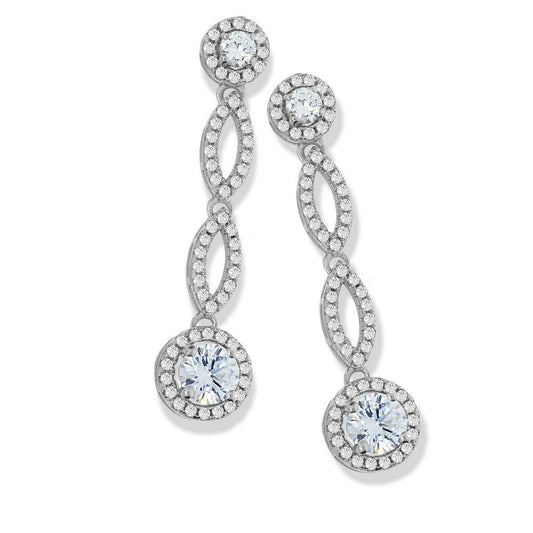 Micro Pave Drop Cubic Zirconia Earrings