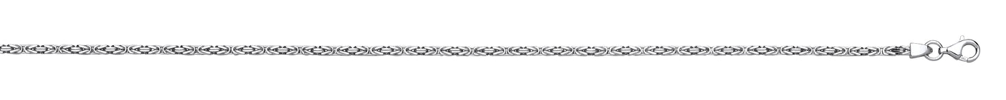 Silver 2.5mm Square Byzantine Chain