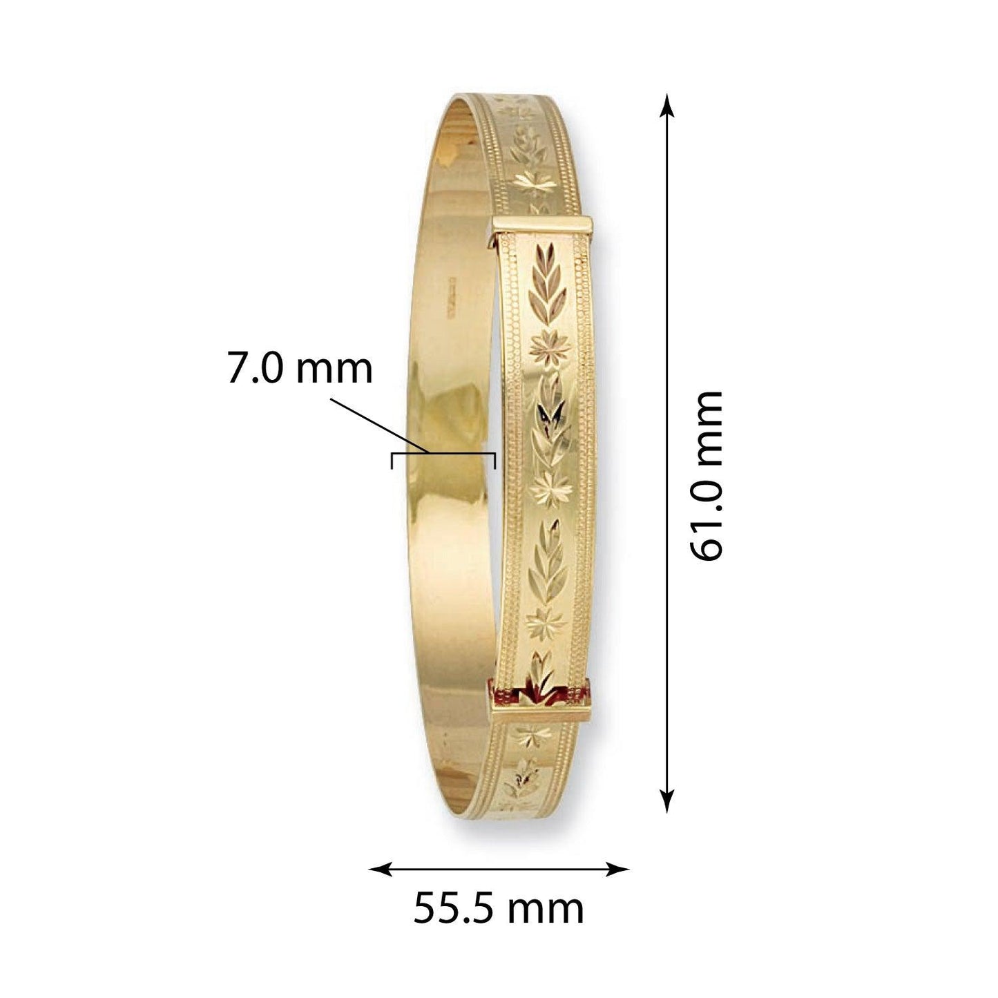Yellow Gold Maiden Diamond Cut Slave Bangle