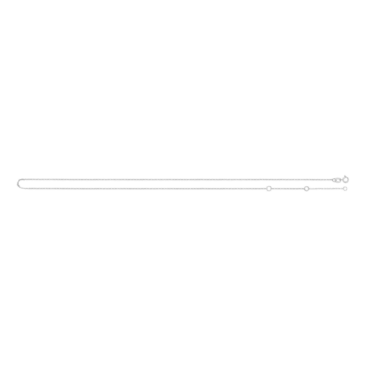 18ct White Gold 0.9mm Diamond Cut Belcher Chain