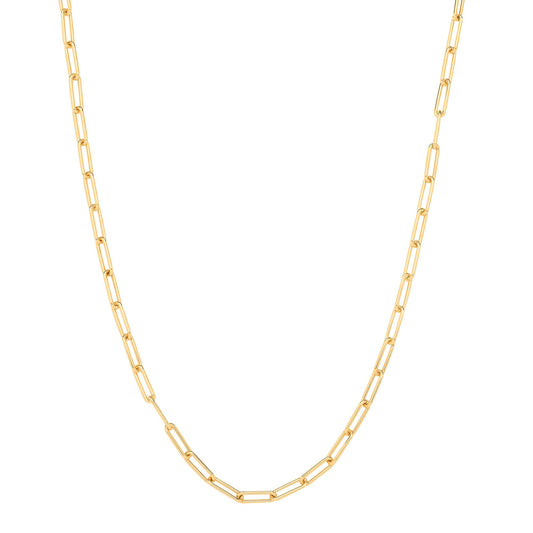 Yellow Gold Paper Clip Hollow Necklace/Bracelet