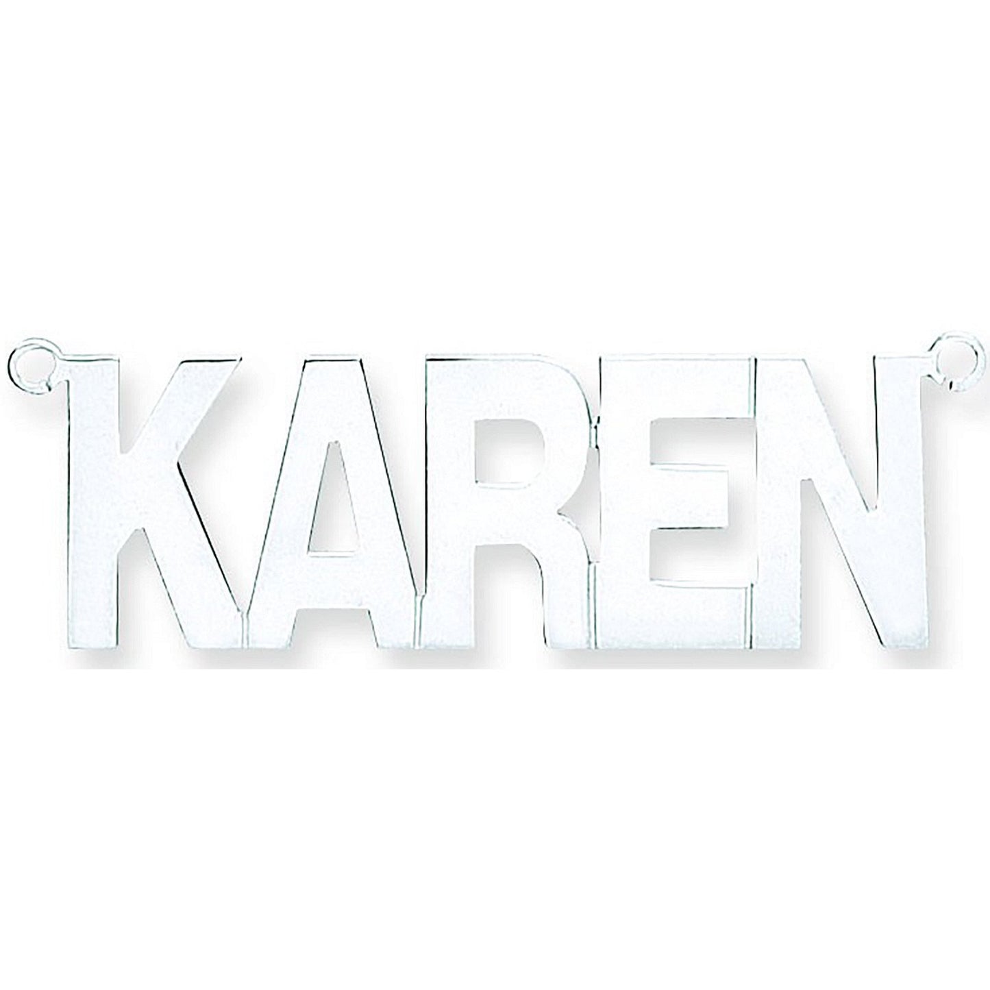 Silver Large Block Style Nameplate with 16"/18"/20" Chain