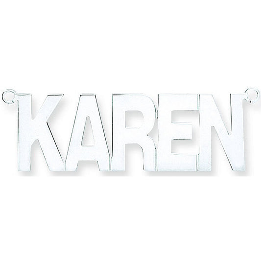 Silver Large Block Style Nameplate with 16"/18"/20" Chain